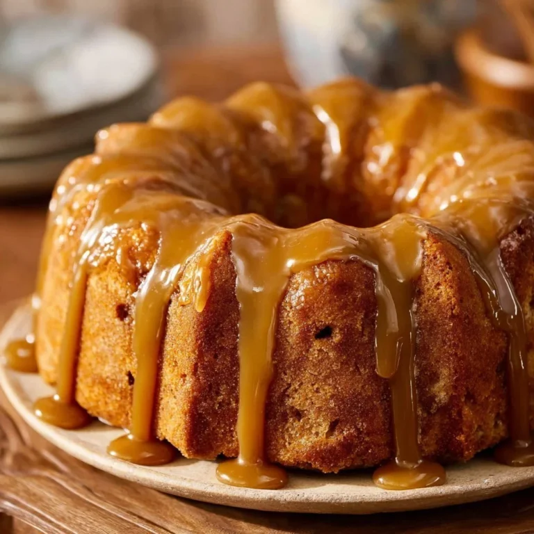 Moist and flavorful Apple Bundt Cake topped with a light glaze