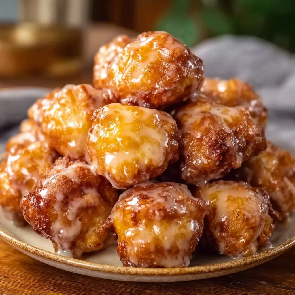 Delicious home-made Apple Fritter Bites with cinnamon and apple chunks