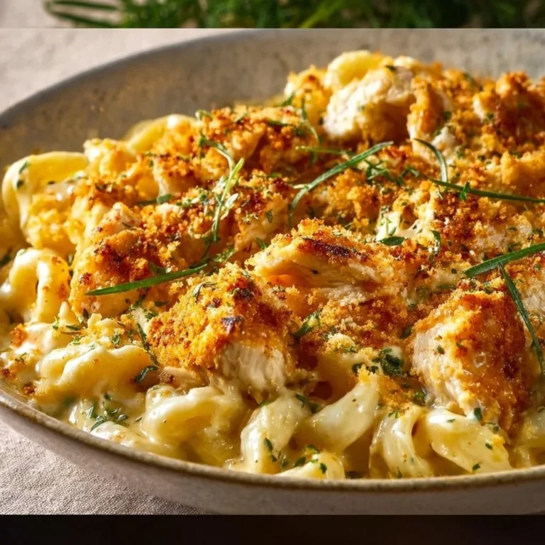 Delicious plate of Cajun Chicken Mac and Cheese with spices and creamy cheese sauce