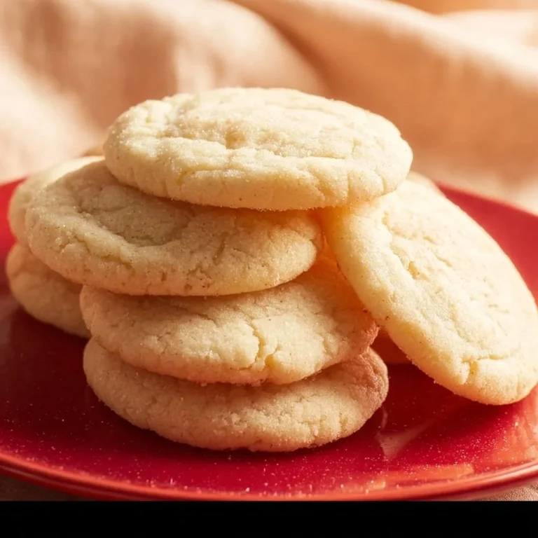 Freshly baked chewy sugar cookies on a cooling rack