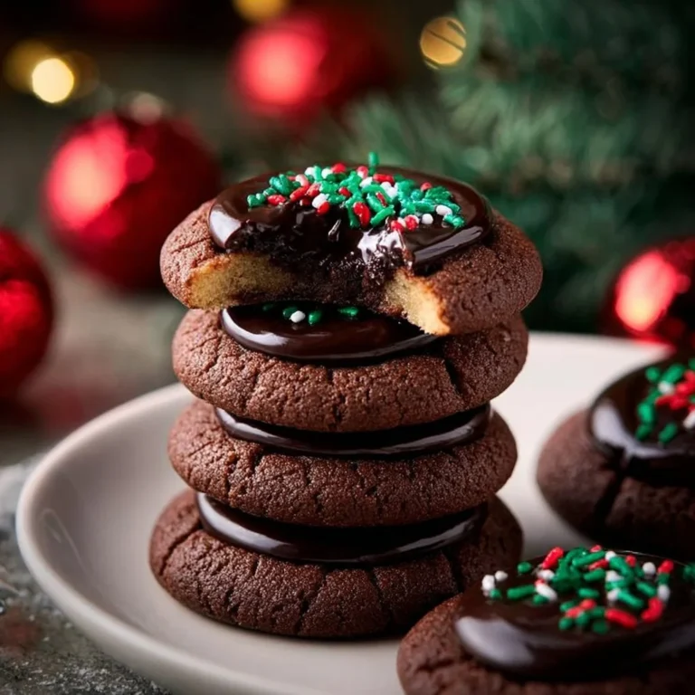 Delicious Chocolate Thumbprint Cookies with chocolate filling