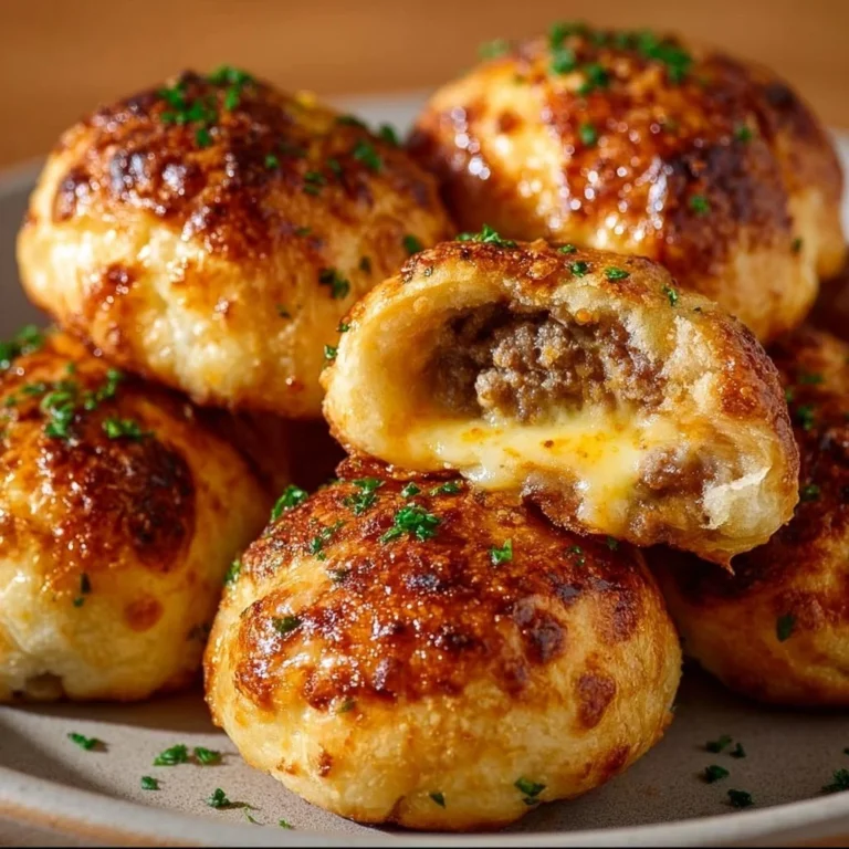 Garlic Parmesan Cheeseburger Bombs - delicious cheesy treats