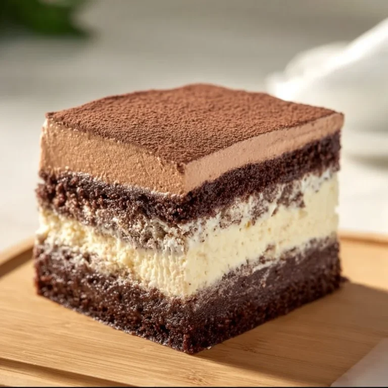 Italian Love Cake garnished with fresh strawberries and powdered sugar.