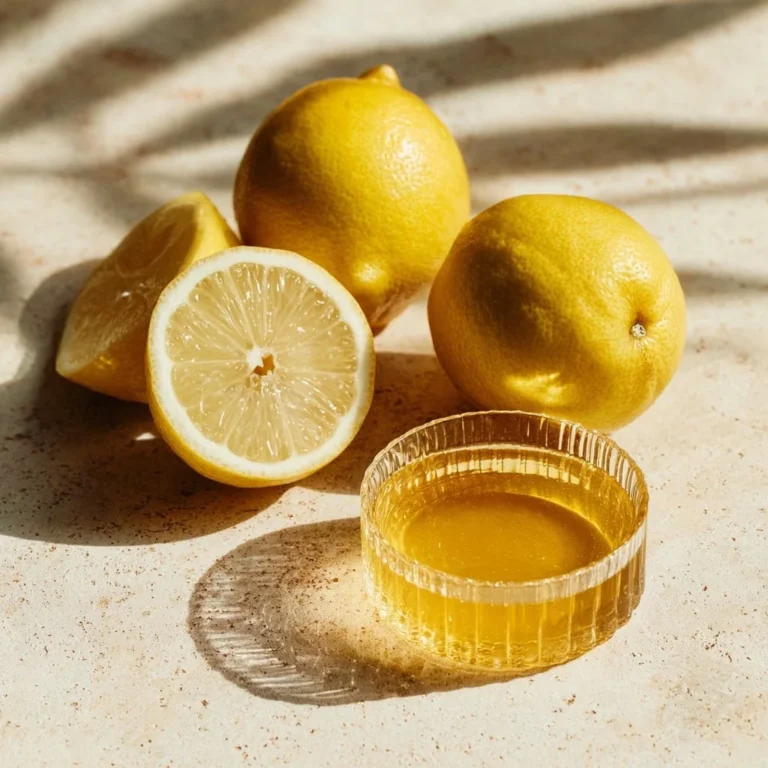 Refreshing Lemon Gelatin Tonic served in a glass with lemon slices