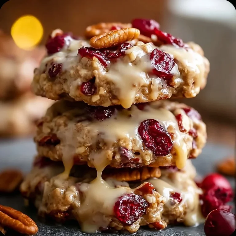 No-Bake Cranberry Pecan Praline Cookies on a plate