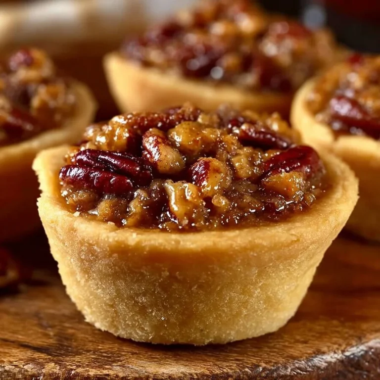 Delicious pecan pie bites on a plate, perfect for dessert lovers