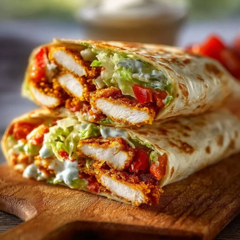 Delicious Chicken Crunch Wrap with crispy chicken and fresh toppings