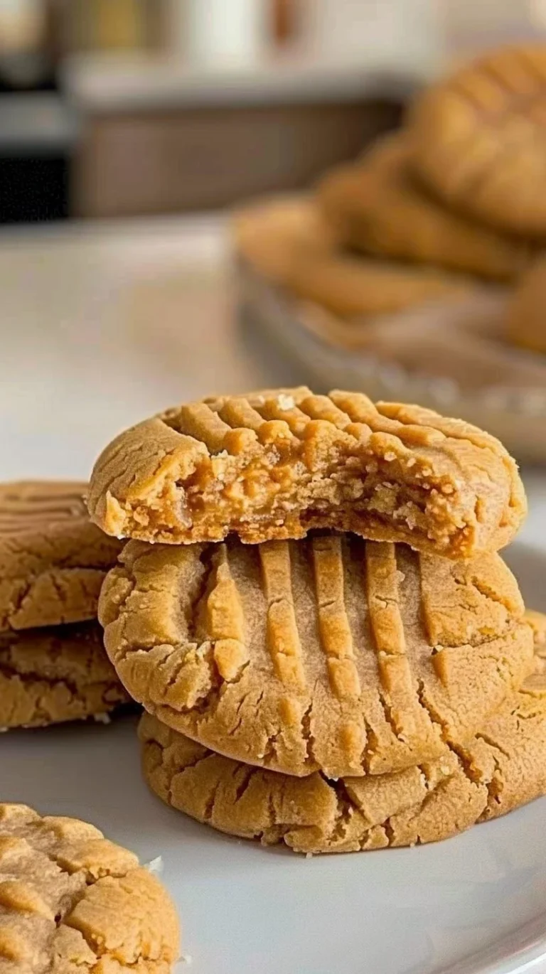 3 Ingredient Peanut Butter Cookies baked and ready to enjoy