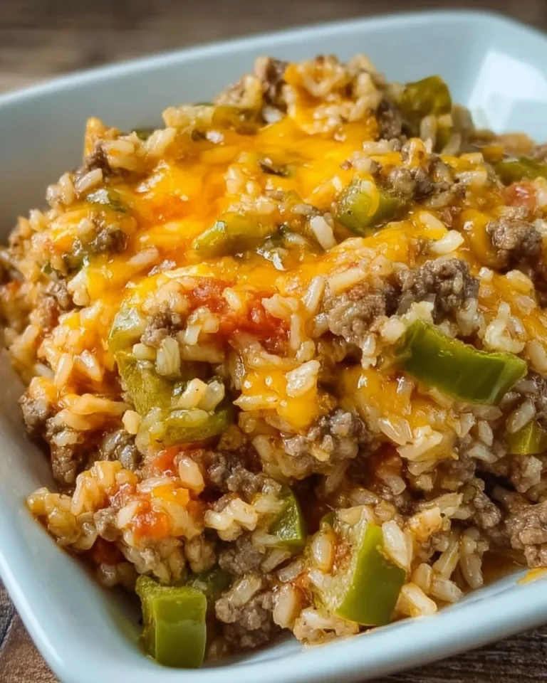 Cheesy Taco Beef and Rice served in a bowl with toppings