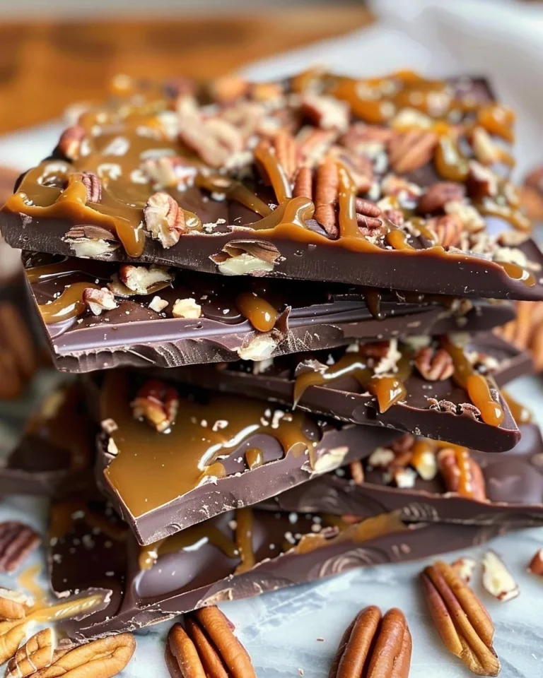 Delicious Chocolate Caramel Bark with chocolate and caramel layers