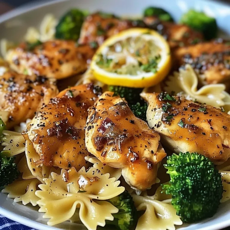 Cowboy Butter Lemon Bowtie Chicken with Broccoli dish for easy cooking inspiration.