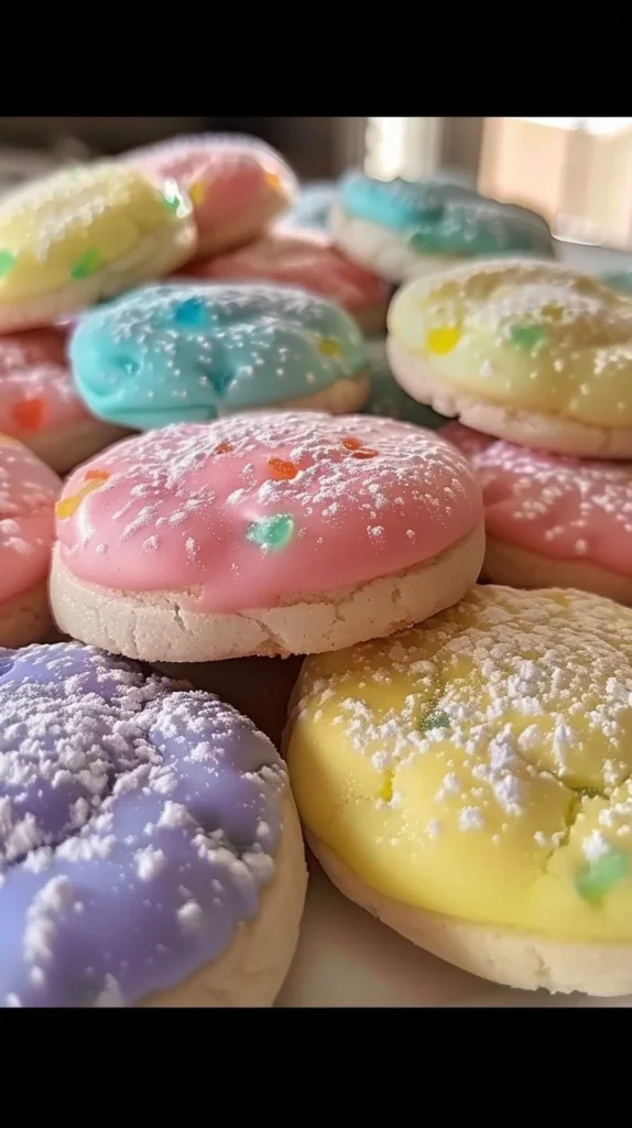 Colorful Easter Day Jello cookies on a festive table.