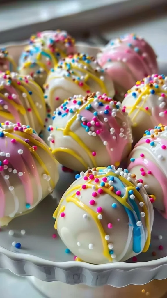 Colorful Easter Egg Oreo Balls decorated for a spring celebration