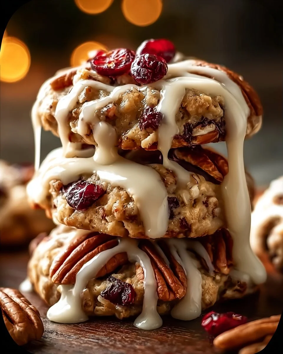 No-Bake Cranberry Pecan Praline Cookies