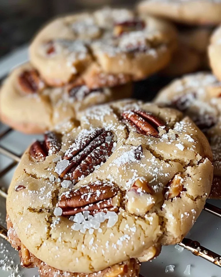 Delicious plate of freshly baked pecan cookies with nuts and chocolate chips.