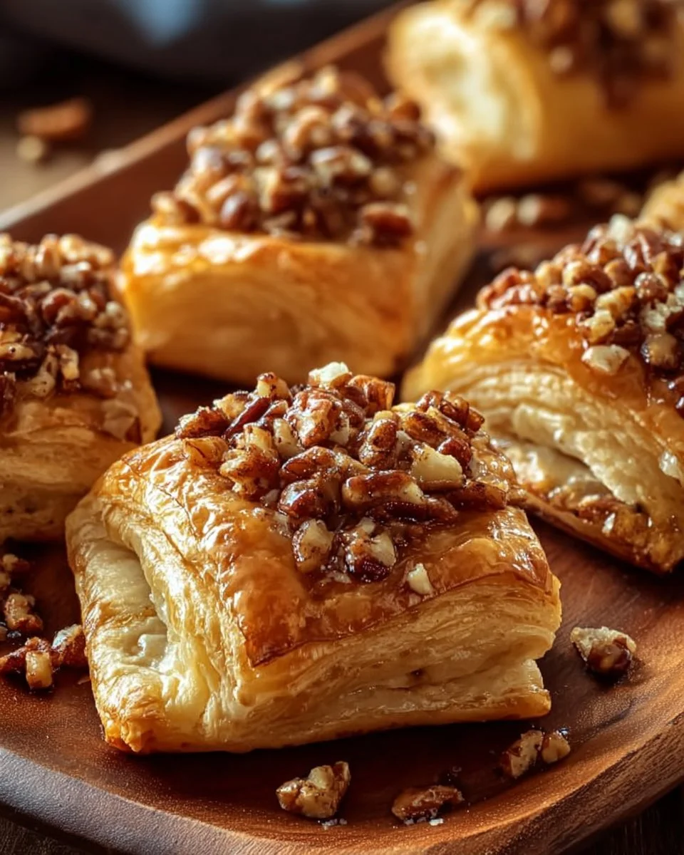 Homemade Pecan Cream Cheese Danish with a flaky pastry and creamy filling
