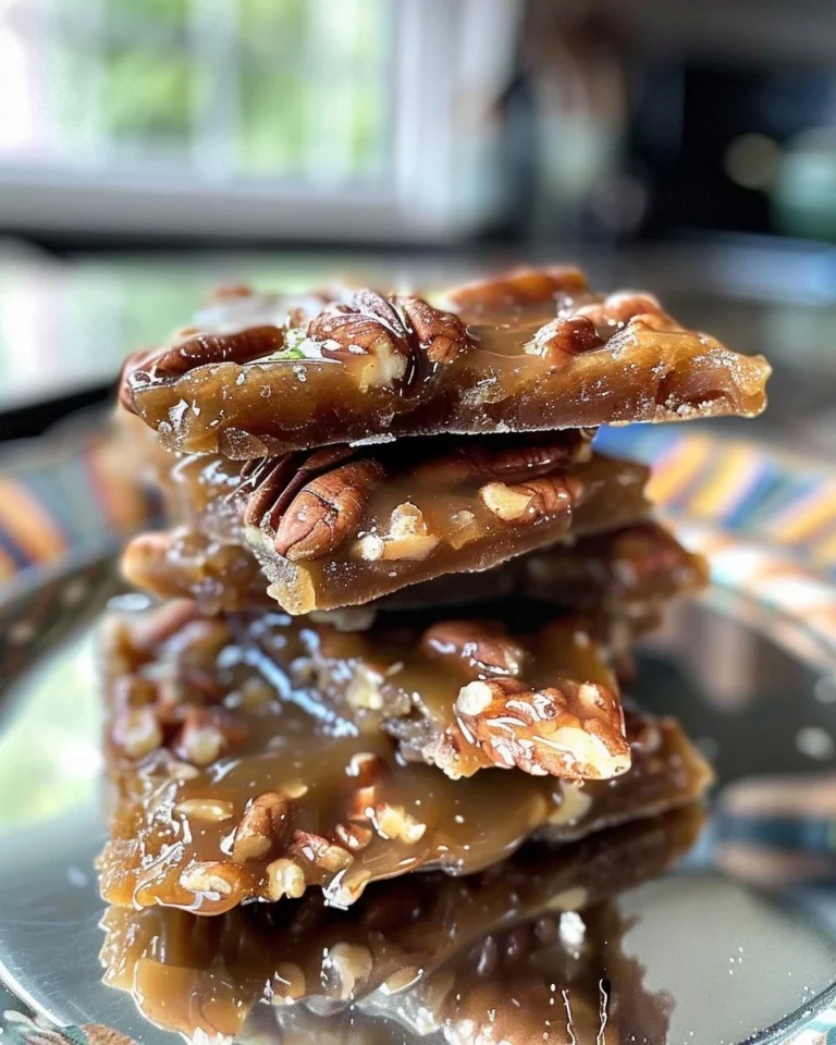 Delicious homemade Pecan Praline Candy with nuts and caramel