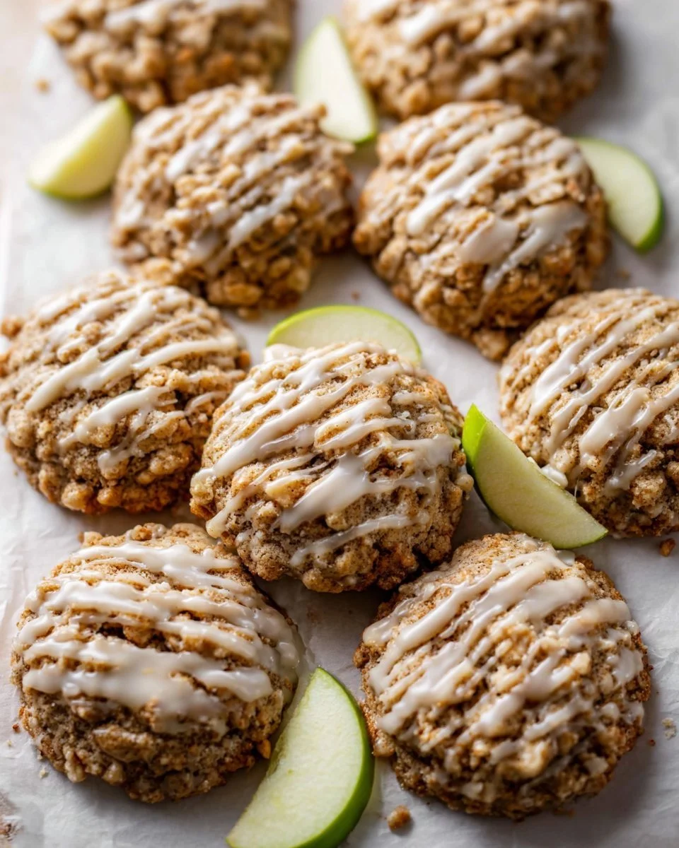 Apple Oatmeal Cookies with Maple Icing