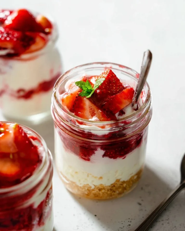 Delicious cheesecake jars with various toppings and flavors