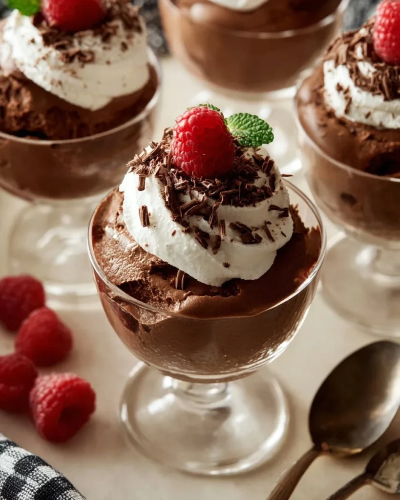 Delicious chocolate mousse served in stylish dessert bowls