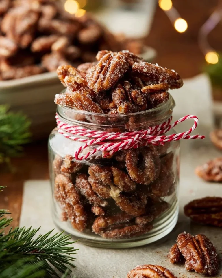 Delicious cinnamon sugar pecans in a bowl, perfect for snacking and desserts.