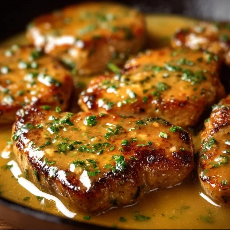 Creamy Garlic Butter Chicken dish served with herbs on a plate