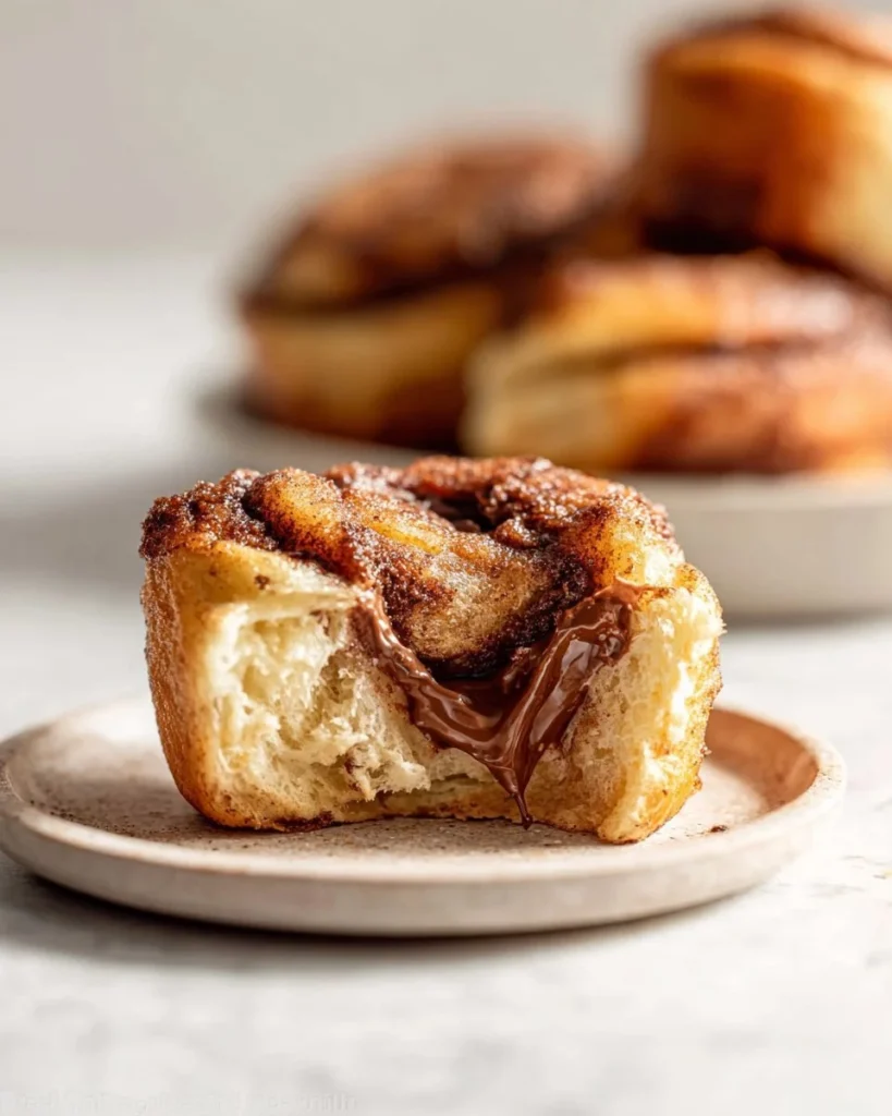 Delicious homemade cinnamon rolls with creamy icing on a rustic wooden table