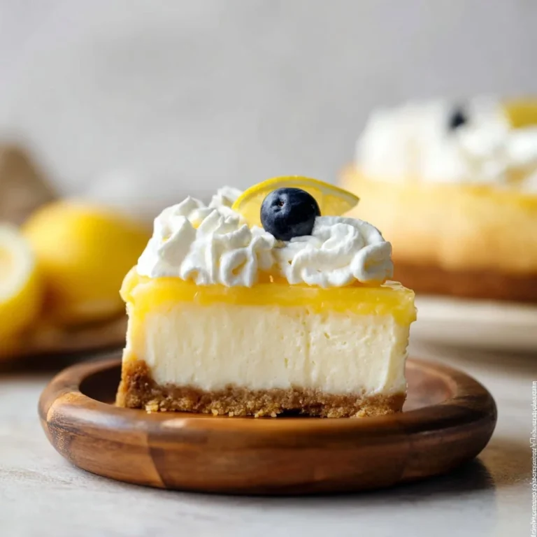 Delicious homemade Lemon Cheesecake with a buttery crust and zestful topping