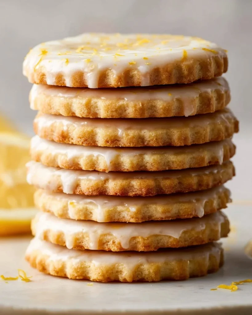 Freshly baked lemon cookies with a crispy edge and soft center