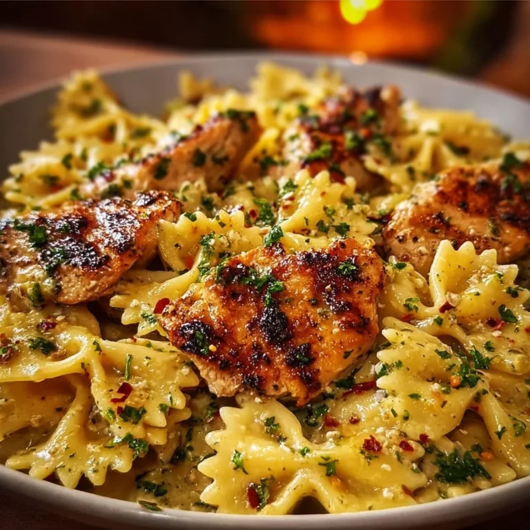 Delicious Mozzarella Garlic Butter Chicken Bowties in Creamy Sauce