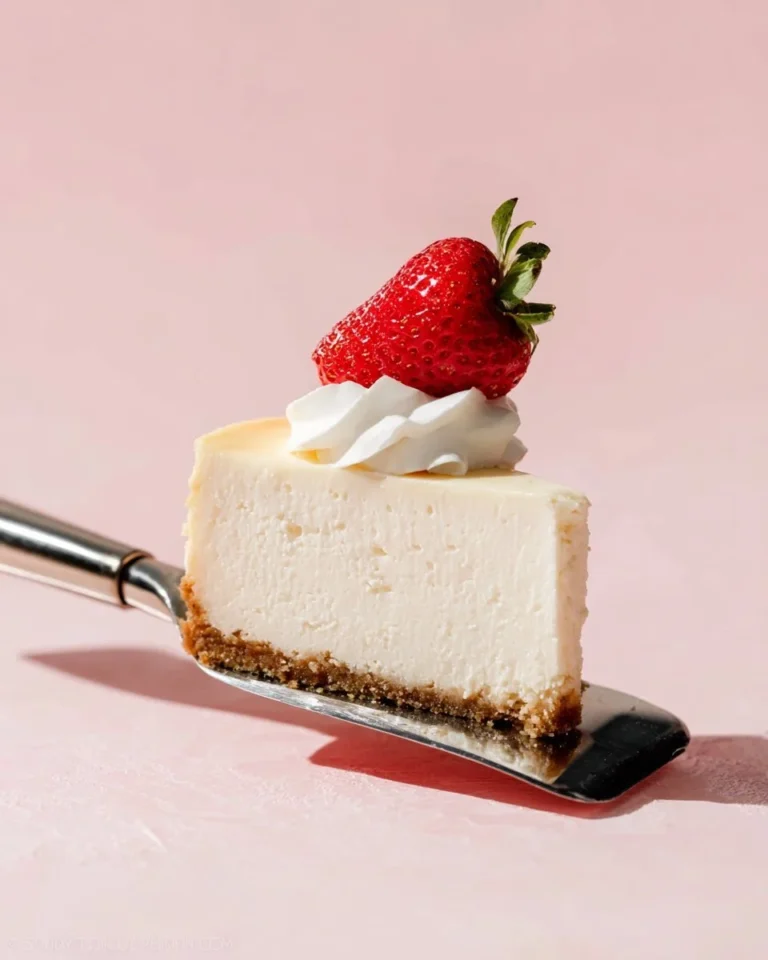 Delicious no-bake cheesecake topped with fresh berries