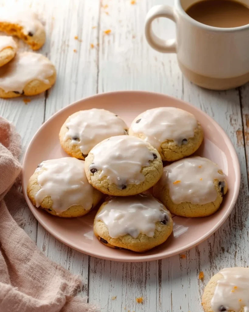 Freshly baked Orange Ricotta Cookies with a zest of orange flavor