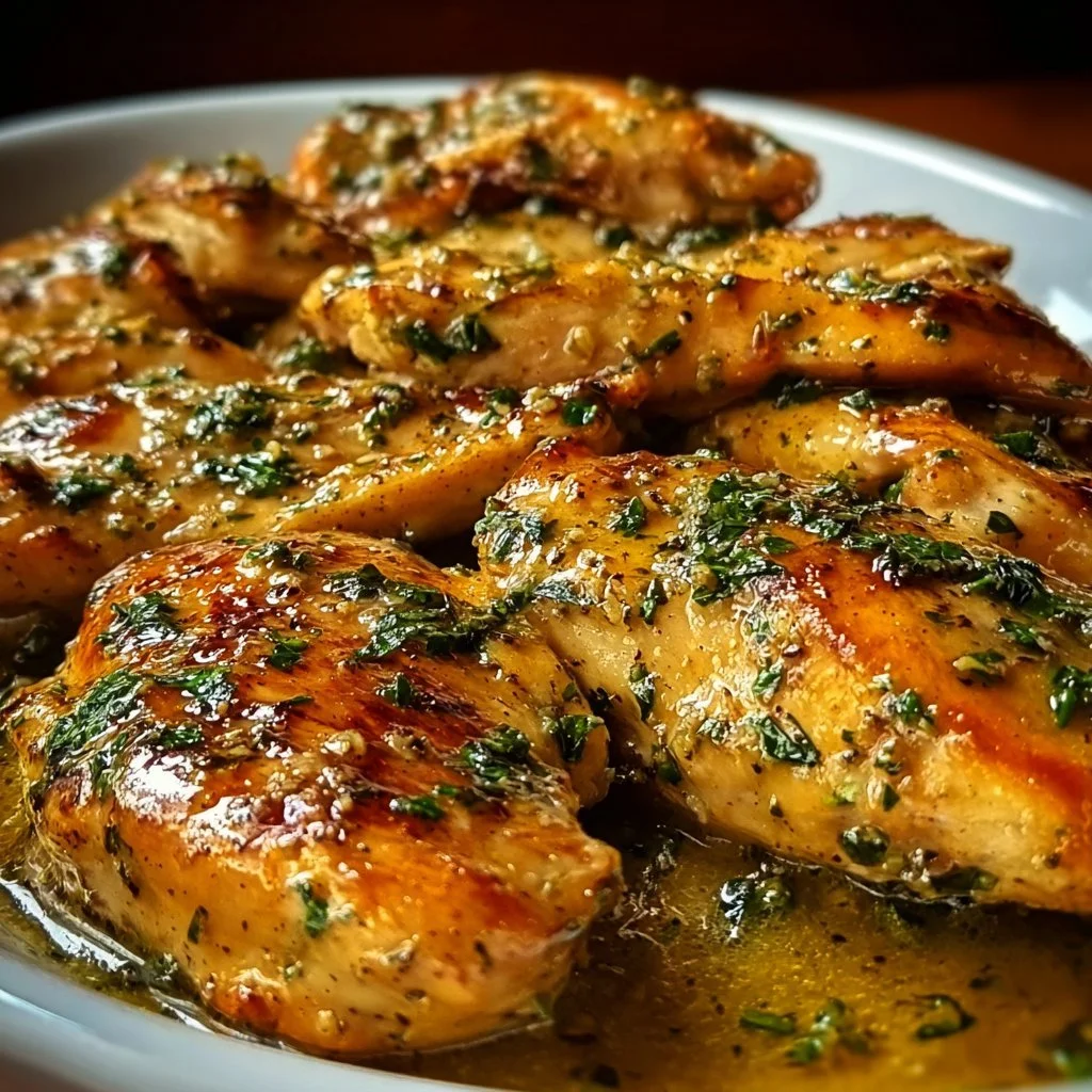 Texas Roadhouse style garlic butter chicken skillet recipe with vegetables