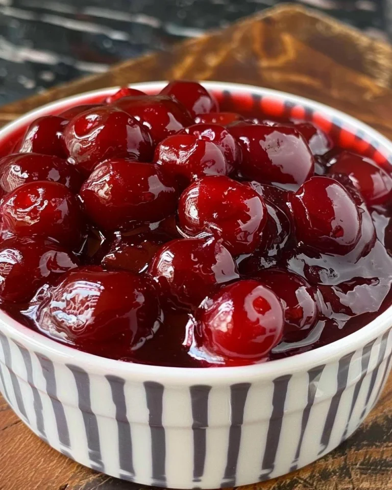 A delicious homemade cherry pie filling with fresh cherries and a rich glaze.